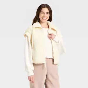 Women's High Pile & Puffer Mix Vest - JoyLab Women's High Pile & Puffer Mix Vest - JoyLab