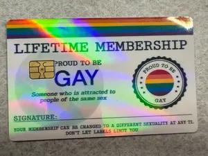 Proud to Be Gay Rainbow Lifetime Membership Credit Debit Card Skin Anime Custom Waterproof Holographic Clear