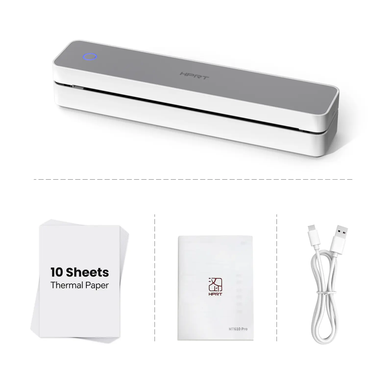 HPRT Refurbished Portable Document Printer - Portable Handheld Thermal Shipping Label Maker (Consult Customer Service Before Purchasing), Portable Handheld Printer, Thermal Label Printer