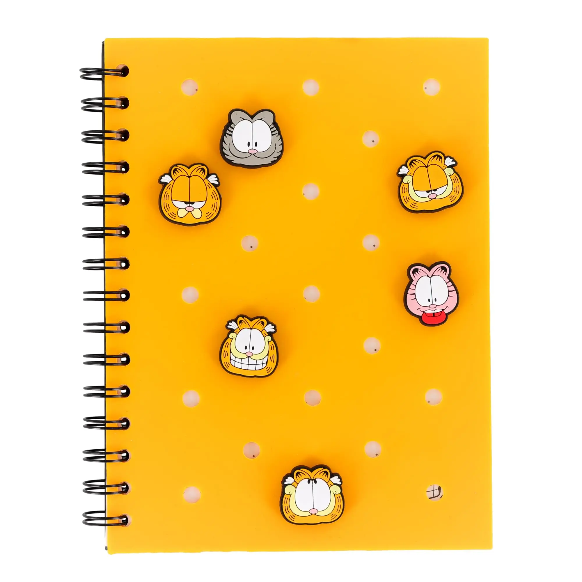 Garfield Cartoon Character Pattern Notebook, 160-Page Silicone Spiral Journaling Supplies, 6x8 Inches, Customize Cover Character-Themed Notebook, 6 X 8 Inches