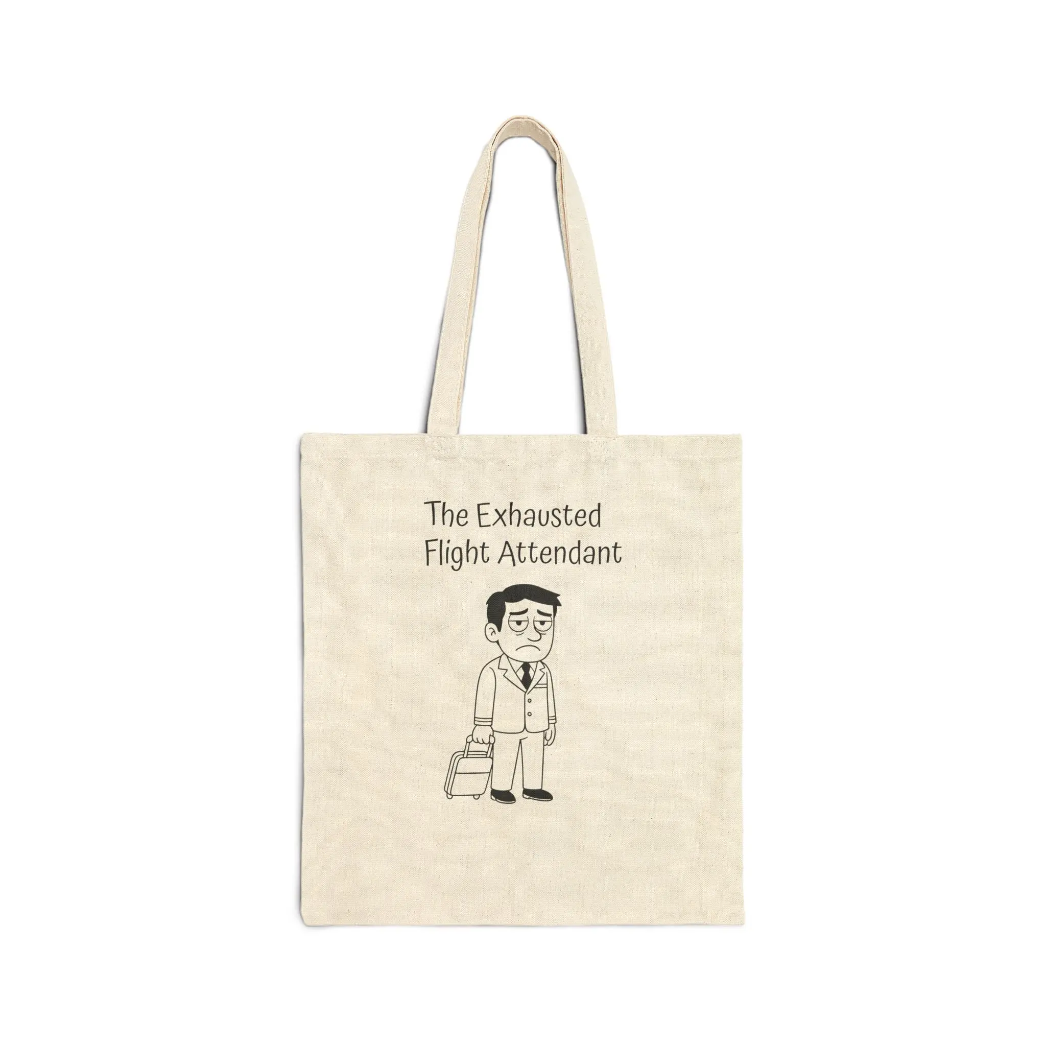 Exhausted Male Flight Attendant Canvas Tote Bag