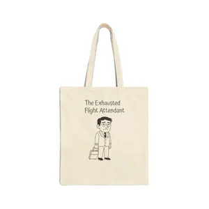 Exhausted Male Flight Attendant Canvas Tote Bag