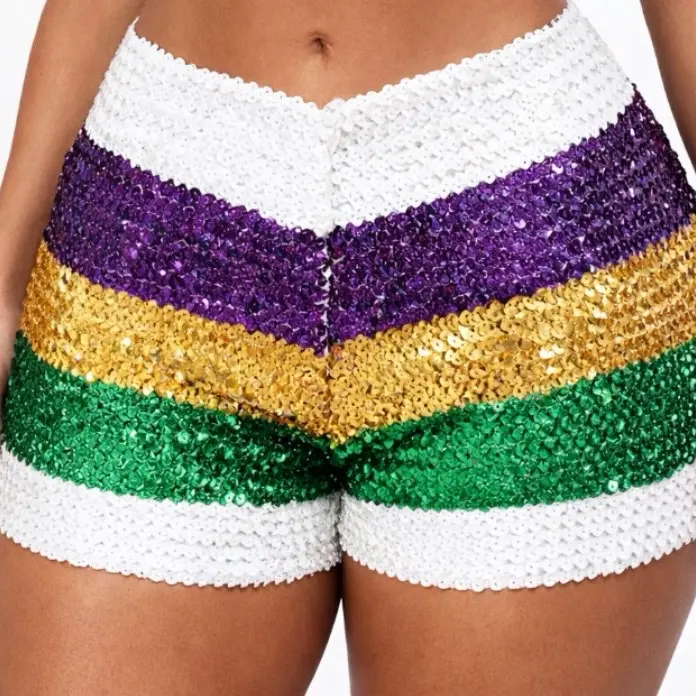 White MG sequin shorts White MG sequin shorts