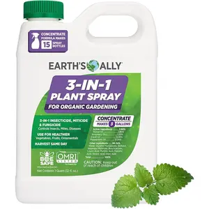 3in1 plant spray 32 oz conc makes 3 gal better than neem oil insecticide fungicide spider mite control for organic gardening pest repellent for indoor outdoor gardening