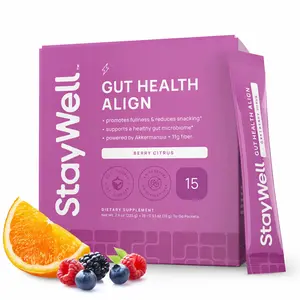 Gut Health Align – Akkermansia Probiotic & Prebiotic Fiber Gut Health Powder – Synbiotic Microbiome Support for Digestive Balance, Regularity & Bloating Relief, Vegan Sugar Free, Berry Citrus - 15 Servings