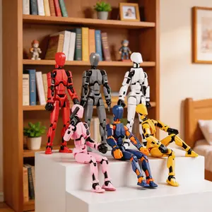 Multi Jointed Articulated Action Figure 6Pc Set Dynamic Poses, Detailed Design, Humanoid、Anthropomorphic、Minifigures, Collector Decor, Unique Gifts for Man, Desktop Toy, Articulated Figures Mini Weapons