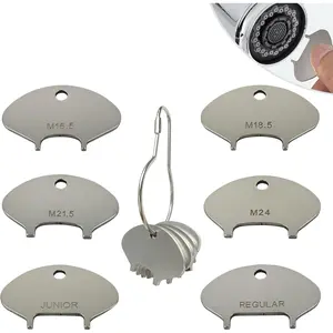 Upgraded 304 Stainless Steel Faucet Aerator Key –Universal Fit for 6 Sizes (M16.5, M18.5, M21.5, M24, Junior, Regular) Plug-in Aerators– Faucet Accessories