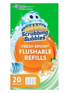 Scrubbing Bubbles Toilet Fresh Brush Flushable Refills, Citrus Scent, 20 Count Cleaning Set