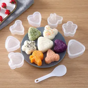 8 count Triangle Rice Ball Maker with Spatula - Shake Onigiri Mold for  Lunch Bento and  DIY