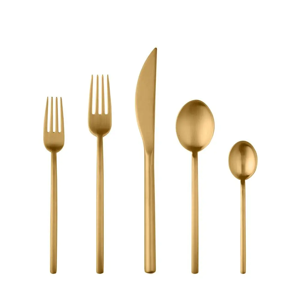 Mepra Due Brushed Gold 20-Piece Flatware Set