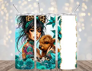 20 OZ ADD YOUR NAME CUSTOMIZE INSULATED SKINNY TUMBLER W/ STRAW