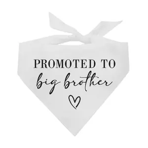 Promoted to Big Brother – Dog Bandana | Pregnancy Announcement | Soft Cotton Triangle | New Baby Reveal Dog Accessory