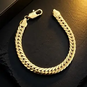 Pulsera de hombre chapada en oro laminado 14k . Uso diario . 9 inch de largo