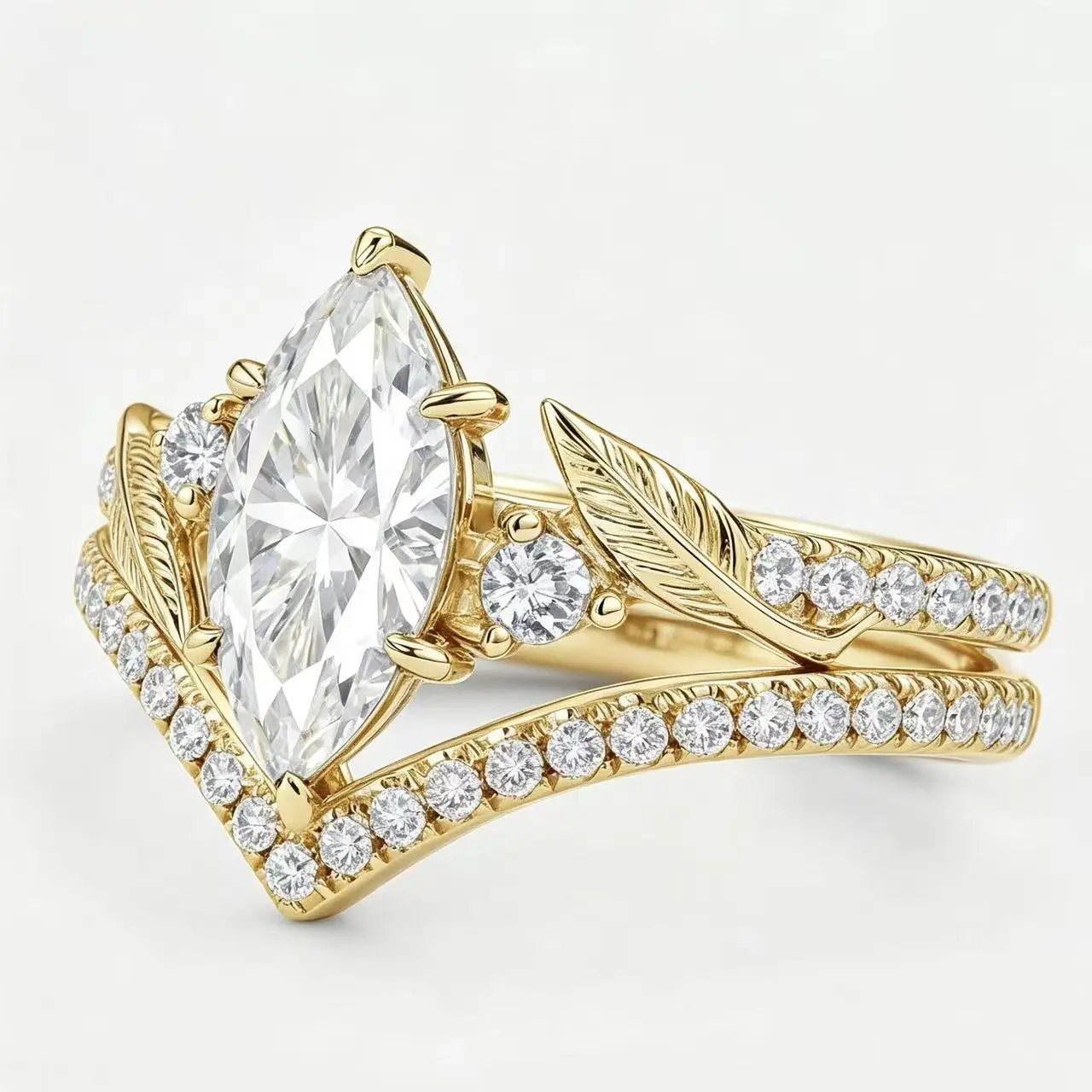 Lab-grown diamond 11075, 1.5 ct, E color, VS1, marquise cut, lab-grown diamond, Blossom Series ring, IGI, affordable luxury with a premium feel, versatile for everyday wear, engagement/proposal solitaire ring, S925