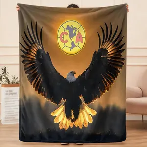 Club América poster flannel blanket, suitable for sofa, bed, camping or travel, four seasons decoration, soft and comfortable home decoration gift, suitable for women and men, ideal gift, many sizes, suitable for Halloween, Thanksgiving, Christmas