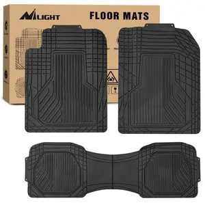 Nilight 3Pcs Rubber Cargo Mats Universal Trim to fit Most Vehicles