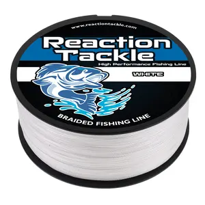 Reaction Tackle NO FADE White X4 & X8 Strand Braided Fishing Line