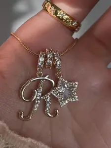 Artistic Design Letter Star Necklace, Customizable Personalized Name Pendant, Fashionable Gift Accessory for Women Girls