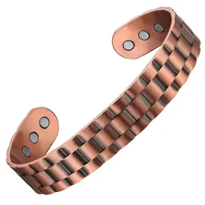 MagEnergy Copper Magnetic Bracelet for Men, Classic Copper Bracelet Adjustable Cuff Bangle Jewelry Gift
