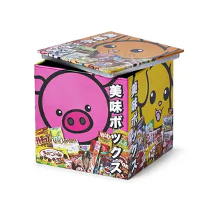 Dagashi Anime Otaku Japanese Snacks 4 x 4 Inch Tin Storage Box