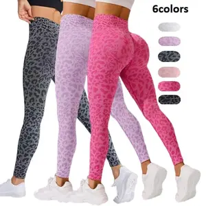 Women's All-Seasons High-Waist Leopard Print Nylon Blend Sporty Sports Bottoms - Tight-Fitting, Comfy, Breathable, High-Elasticity Compression Skinny Leggings, 3-Pack Multi-Size for Yoga, Gym