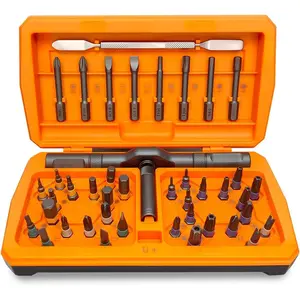 42 in 1  Ratchet  Set with T-Handle, Multi-Bit Ratcheting  Tool Kit for Electronics, Furniture, , , and DIY Repair(Orange)