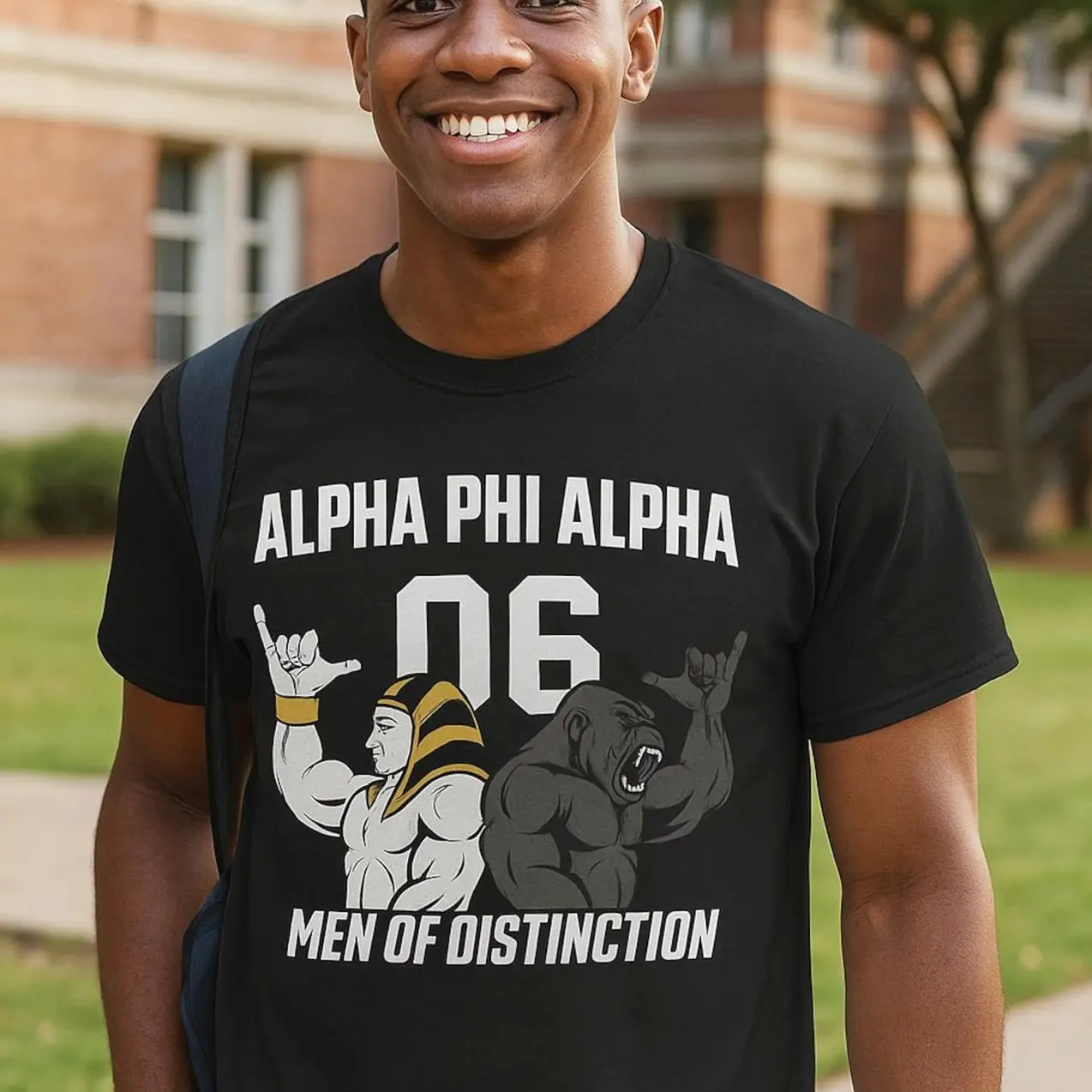 Alpha Phi Alpha Men of Distinction Graphic Tee, Frat Mascot Design - T-Shirt, College Greek Life, Unique Gift, Greek Letter Shirt