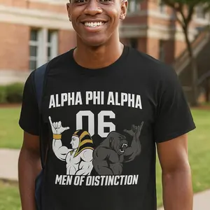 Alpha Phi Alpha Men of Distinction Graphic Tee, Frat Mascot Design - T-Shirt, College Greek Life, Unique Gift, Greek Letter Shirt