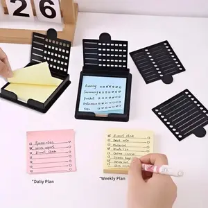 Reusable Sticky Note Template Set with Stand, Includes Five Different Patterns, 3x3 Inch, Ideal for Desk Organization, Sticky Labels, Sticker Sheets