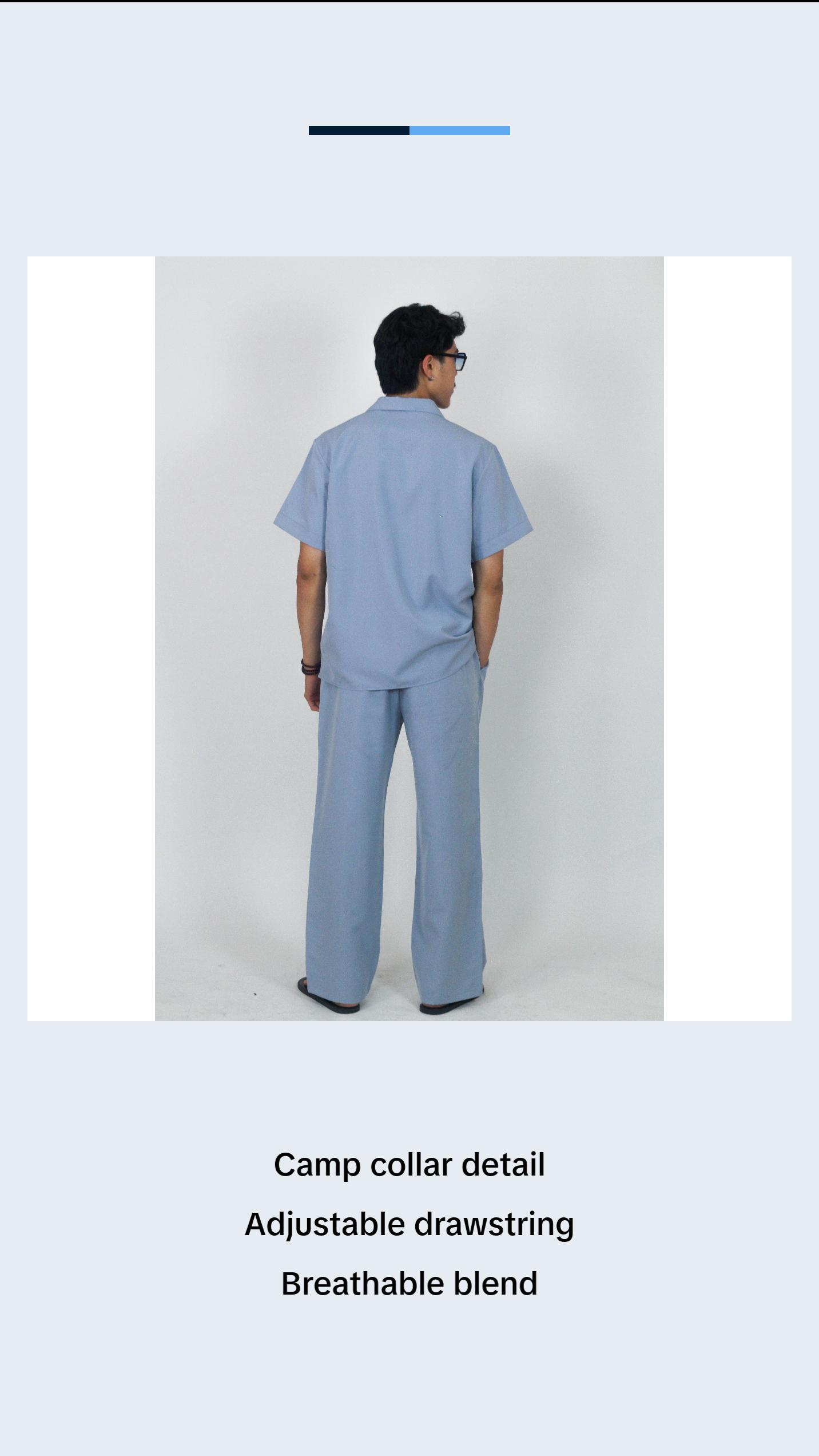 Sky Blue 2-piece Men's Outfit Set