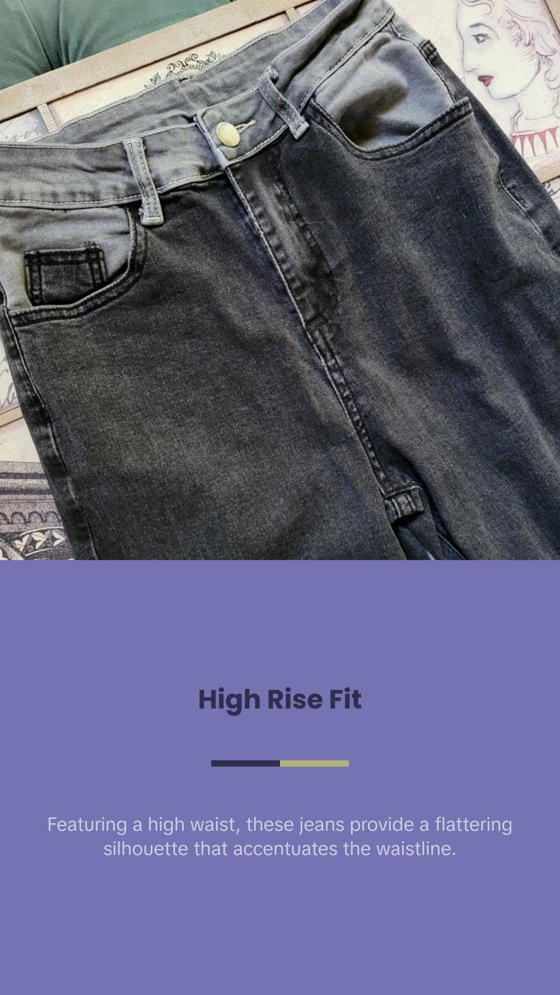 SHEIN High Rise Black & Grey Stretchy Jeans