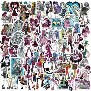 70 Cartoon Monster High School Graffiti Stickers, Guitar Notebook Luggage DIY Waterproof Decals, Flat Sticker Type, No Ca Prop 65 Re