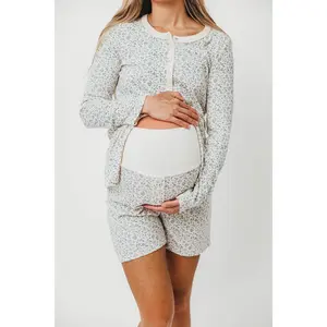 Rori Maternity Pajama Set in Ivory - Bump Friendly