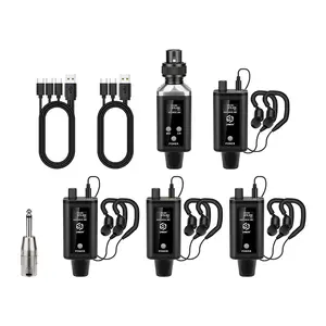 LMBGM A9 UHF Wireless In Ear Monitor System, USB Charging, 16 Signal Channels, XLR Interface, Audio Gain Adjustment
