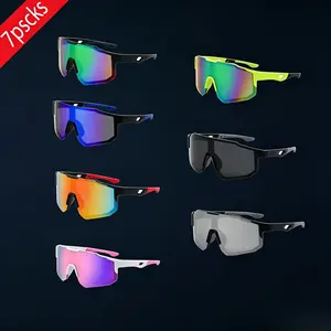 7 Pairs Outdoor Sports Cycling Sunglasses for Men & Women – Windproof Large Frame Slim Eyewear, European-American Style Colorful Sunglasses for Sun Protection, Travel, Fishing & Cycling