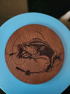 Bass Fishing Leather Patch for Hats and Fabrics
