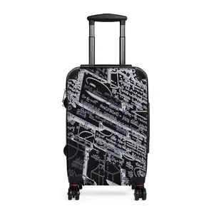 Math Equation Suitcase Canvas and Polycarbonate Hard-shell Luggage with 360° Swivel Wheels and Built-in Lock