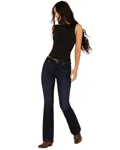 Shyanne Women's Aria Mid-Rise Bootcut Stretch Denim Jeans - Style SWFA24J82-DKW