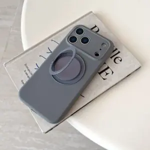 Silicone Phone Case for iPhone 17 Pro, Apple 15/14/16 Pro Max, Side Stand Design, Protective Cover for Watching Videos, Brushing Videos