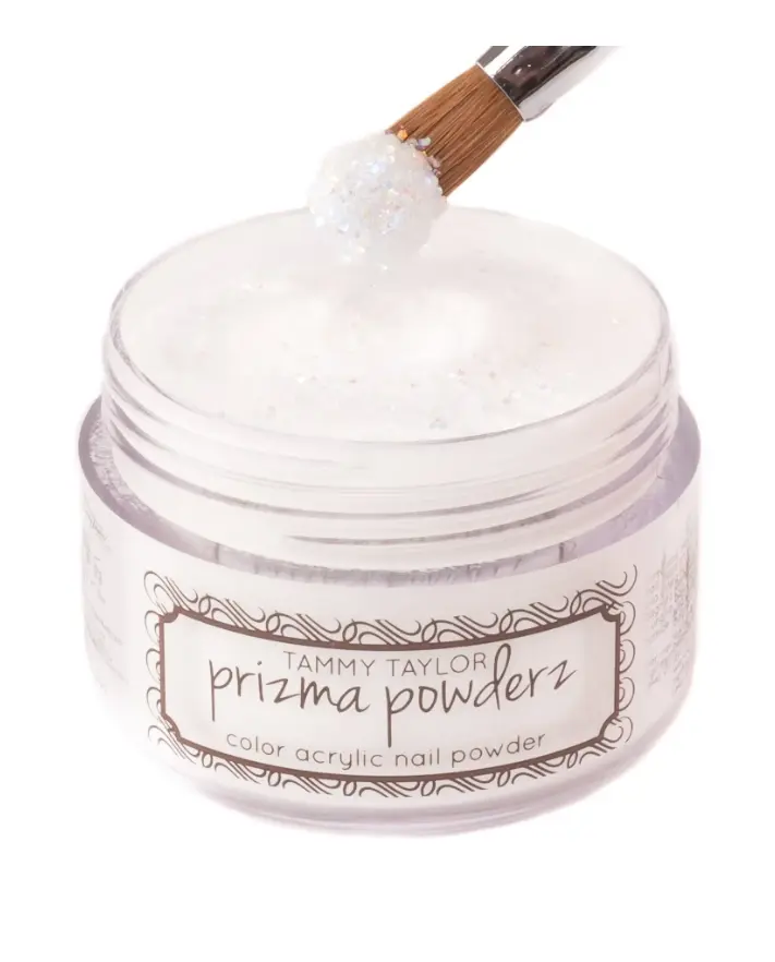 Tammy Taylor Nails Prizma Acrylic Powder, #159 White Twinkling Stars, Sparkle Effect for Glitter Nails, For Professionals & Beginners, 1.5oz, Nail Art