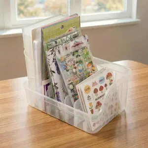 Clear Sticker Organizer Storage Box with Dividers, See  Your Stickers at a Glance, Craft Organizer and Storage for Washi Tape, Journal Supplies & Scrapbooking, Space Saving Sticker Display Holder