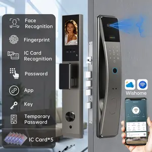 3D Face Recognition Electronic Door Lock with Camera, Fingerprint Password Unlock, Keyless Smart Lock, Secure Home Access Control