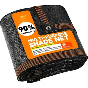90% Shading Rate 6'x8' Black Shade Cloth,UV Resistant Durable Mesh Tarp with Grommets&Reinforced Edges Shade Net Using for  Cover Greenhouse  Kennel Patio Chicken House