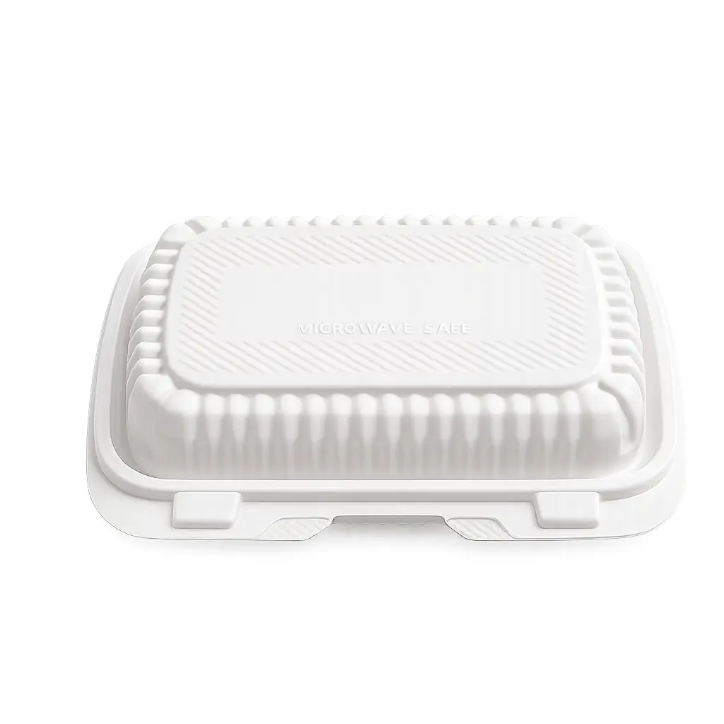 9X6 1-Compartment 150-Pack Plastic Clamshell Food To Go Box Containers Carryout For Sandwich Salad Heavy Duty Disposable Hinged With Secure Snap Lid To Go Containers Microwave and Freezer Safe - Reusable & Disposable Heavy Duty Clamshell Takeout |