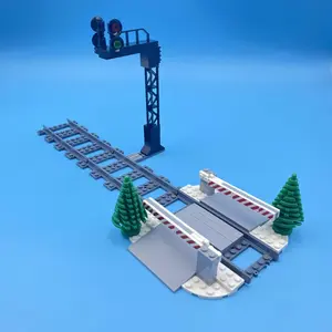 Railway Elevator Design Building Blocks, 87pcs/set Urban Building Blocks, Railway Track Blocks, Corridors, Small Particles, Assembled Building Blocks, Toys, Building Block Model