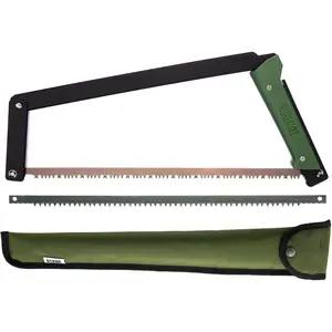 BOREAL21 Tripper Kit - Includes 21" Folding Saw, Nylon Carrying Case, 21" All-Purpose & 21" Aggressive Blade - For Camping, Hiking & Survival Gear (Black Frame/Green Handle)