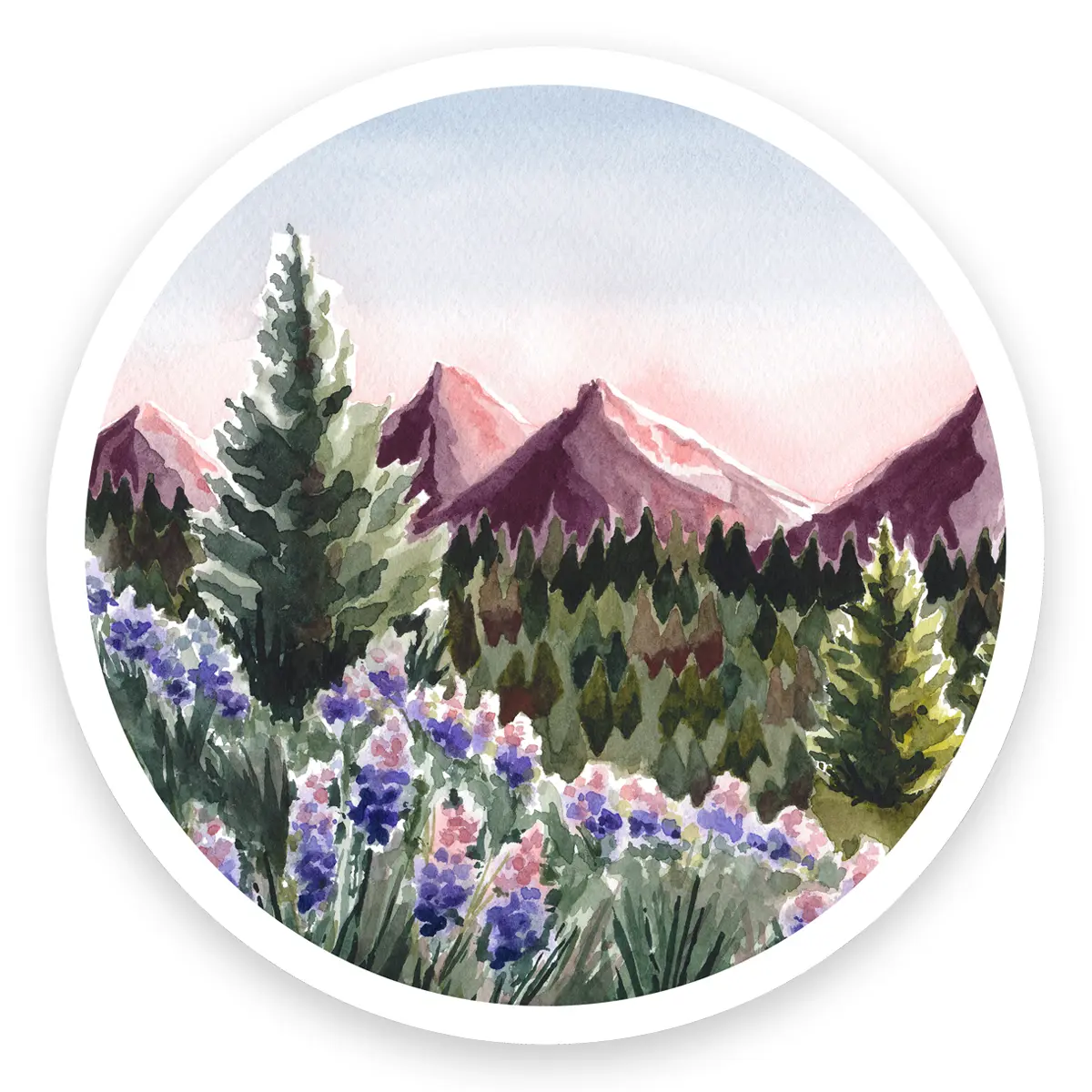 Sommer Letter Co. mountain sunset vinyl sticker