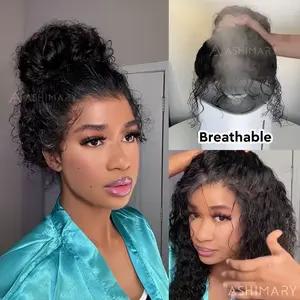 250% Density Water Wave Invisi Strap Snug Fit 360 Wig with Drawstring Bleached Knots Pre Cut Lace Beginner Friendly Glueless Ready to Go Human Hair Pre Everything with Baby Hair Around Wig