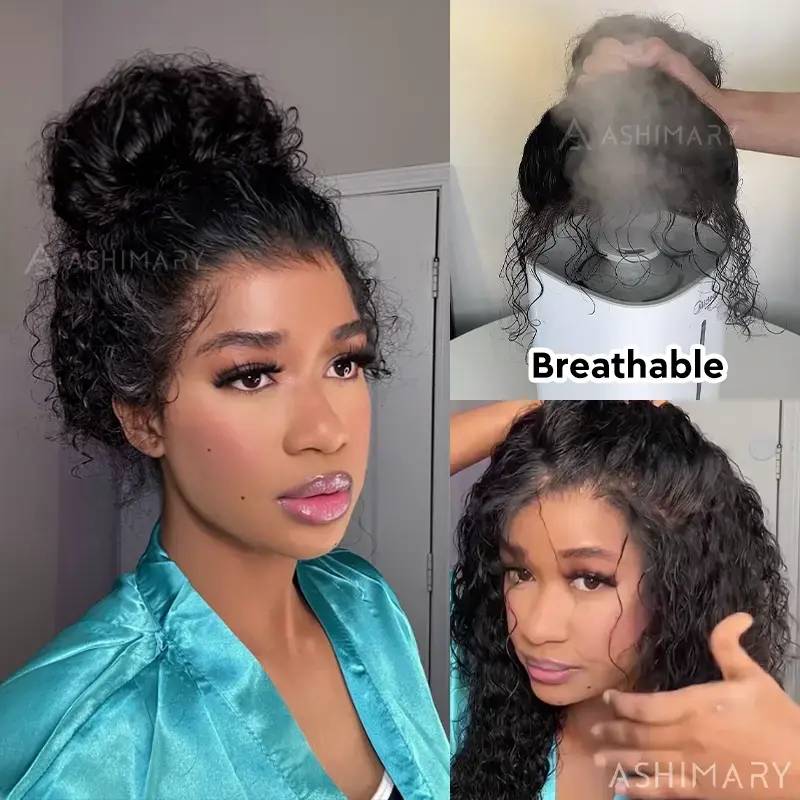 360 lace water wave glueless wigs - TikTok Shop display picture 1