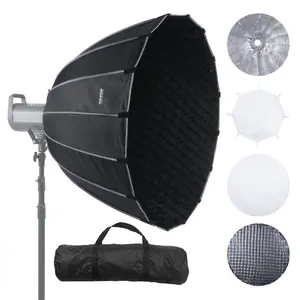 VEVOR Parabolic Softbox, 33 in/ 850 mm, Quick Release and Quick Fold, Lightweight and Portable, Universal Bowens Mount, 4 Lighting Effects, Fits for Professionoal Photography, Daily FilmingVEVOR Super Brand Day